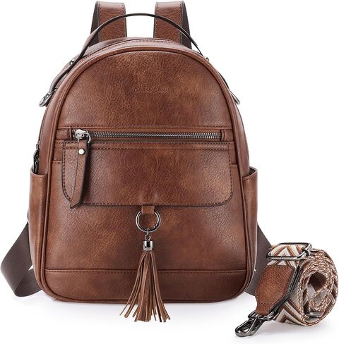 Chase Chic Mini Backpack Purse for Women, Vegan Leather Cute Small Backpack Ladies Fashion Shoulder Handbag for Travel Black in Saudi Arabia
