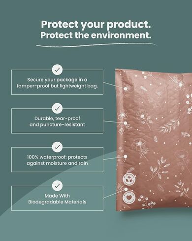 رسائل بريدية قابلة للتحلل البيولوجي من إمباك - 25 حزمة مقاس 10 × 33 سم - مظاريف شحن ذاتية الغلق ومضادة للتلاعب للشركات الصغيرة - حقائب بريدية مقاومة للماء - مقاومة للتمزق والثقب - حجر رملي مرصع بالنجوم in Kuwait