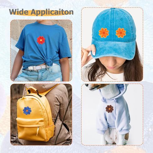 24PCS Flower Iron on Patches Cute Embroidered Patches Flower Repair Applique Aesthetics Colorful Decorative Iron Patches for Clothing Hats, Jeans in Saudi Arabia