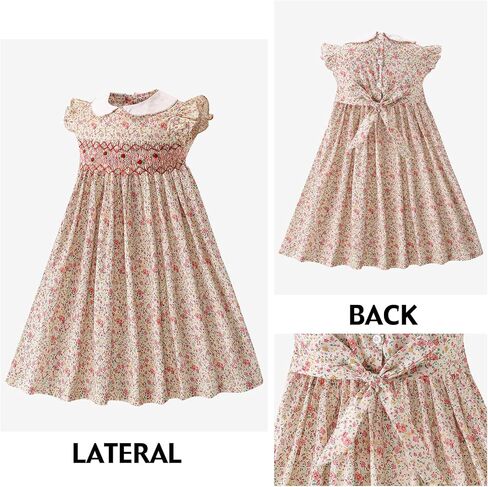 Toddler Easter Dress Girls Dresses Smocked Vintage Birthday Summer Floral Cotton Wedding Little Girl Dress in Kuwait