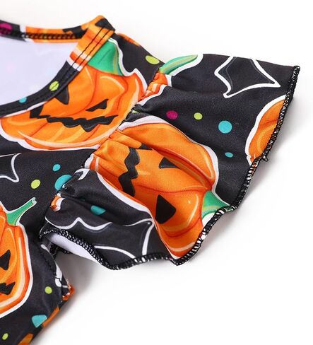 Halloween Christmas Toddler Girls Dress Pumpkin Spider Ghost Print Dresses Long Sleeve 2-8Y in Saudi Arabia