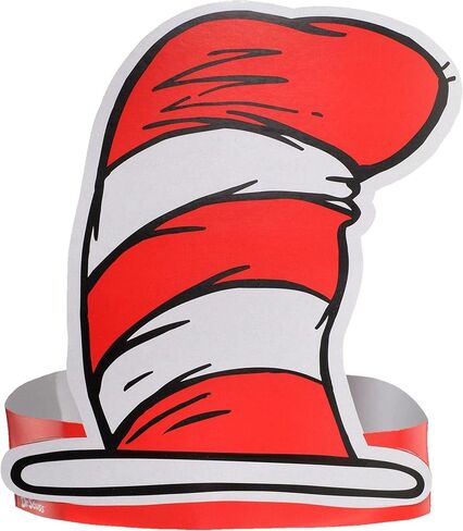 Amscan Dr. Seuss Cat In The Hat Paper Hats for Kids, 36 Count - Red & White Striped Party City Paper Hat for Boys & Girls - Birthday Party Supplies & Costume Accessories in Saudi Arabia