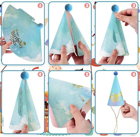 20Pcs Birthday Party Hats for Adults Birthday Sunglasses Funny Rainbow Party Cone Hats Colorful Birthday Supplies in Kuwait