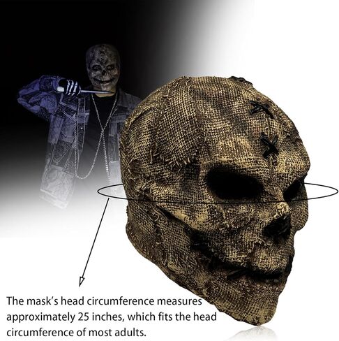 Horror Skeleton Mask Creepy Halloween Cosplay Props Scary Realistic Skull Masquerade Party Costume Latex Skeleton Accessories in Kuwait