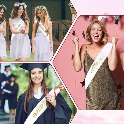 6 Pack White Sash Plain Beauty Pageant Sashes Blank Sashes to Decorate Sashes, Plain White Sash, Blank Satin Sashes for Pageants, DIY Sash for Party Decorations, Wedding, Bridal Shower Birthday Party in Saudi Arabia