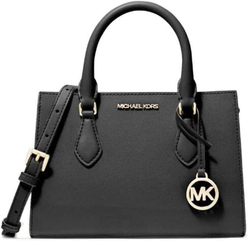 Michael Michael Kors Sheila Small Faux Saffiano Leather Satchel Black in Kuwait