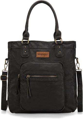 Wrangler Tote Bag for Women Soft Washed Leather Multi Pocket Shoulder Purses in Saudi Arabia