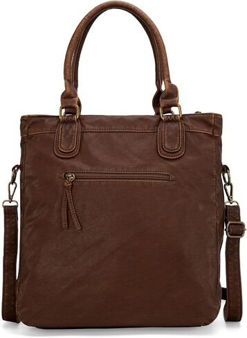 Wrangler Tote Bag for Women Soft Washed Leather Multi Pocket Shoulder Purses in Saudi Arabia