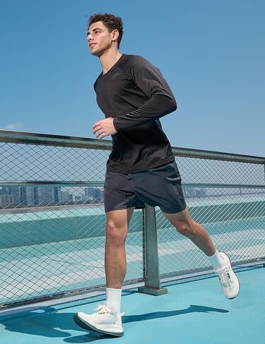 Men's Active Casual Long Sleeve Shirts Lightweight Dry Fit Workout Running Athletic Comfortable T-Shirts in Saudi Arabia