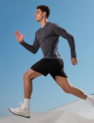Men's Active Casual Long Sleeve Shirts Lightweight Dry Fit Workout Running Athletic Comfortable T-Shirts in Saudi Arabia