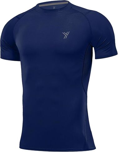 تي شيرت Youper Elite الرجالي المضغوط بأكمام قصيرة، ملابس رياضية لكرة القدم والتمارين واللياقة البدنية in Kuwait