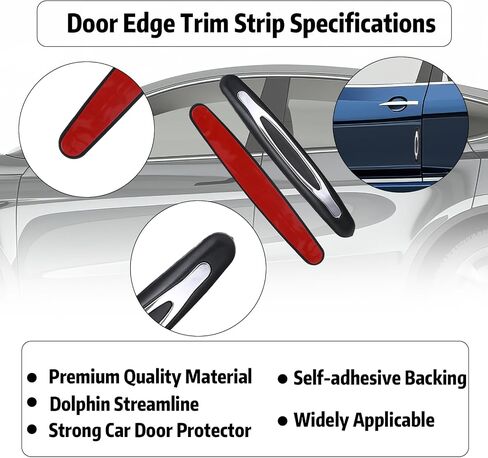 Qianyu 4 Pcs Car Door Edge Guards Anti-Collision Vehicle Side Door Protector Self Adhesive Anti-Scratch Strip Automotive Body Protector Universal Guard Accessories for Cars Trucks SUVs in Saudi Arabia