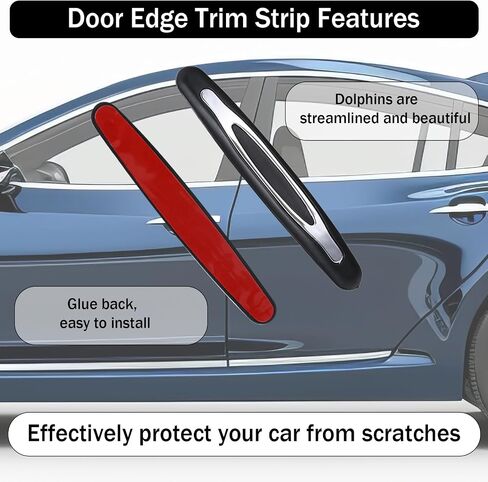 Qianyu 4 Pcs Car Door Edge Guards Anti-Collision Vehicle Side Door Protector Self Adhesive Anti-Scratch Strip Automotive Body Protector Universal Guard Accessories for Cars Trucks SUVs in Saudi Arabia