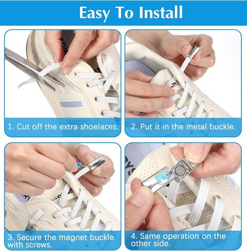 3Pcs Elastic No Tie Shoe Laces For Kids And Adults, Buckle Lock Tieless Shoelace, Stretch Shoe Strings in Saudi Arabia