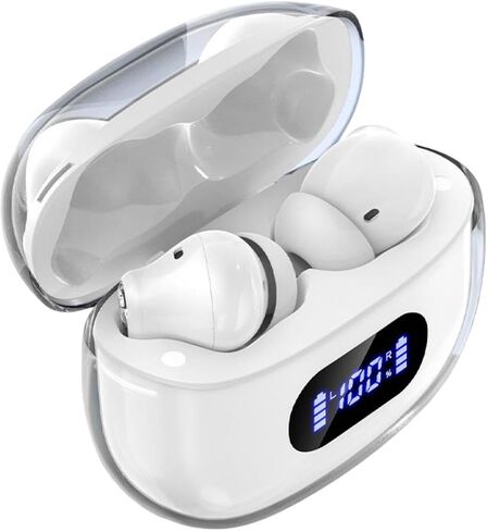 Wireless Earbuds P1 PRO with Translucent Style, Bluetooth Headphones with Clear Call Mics, IPX7 Waterproof Ear Buds Deep Bass, 30H Compatible for Phone Android TV Laptop in Saudi Arabia