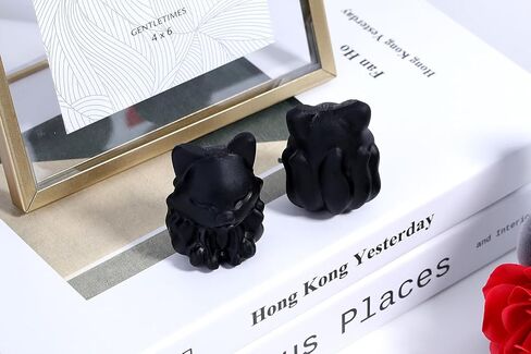 QINJIEJIE 2" Clear Quartz Fox Figurine Natural White Crystals Healing Stone Hand Carved Polished Fox Decor Gemstone Statue Office Room Home Desk Cute Decoration Collectible Gifts for Women in Kuwait