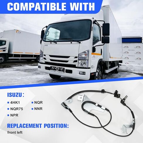 مستشعر سرعة عجلة ABS LH (أمامي يسار) متوافق مع Isuzu 4HK1 NQR75 NPR NQR NNR، استبدل 8980061870 8982193940 8-98006187-0 8-98219394-0 in Kuwait