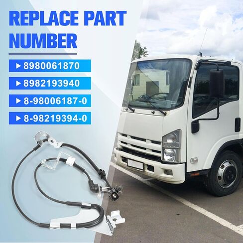 مستشعر سرعة عجلة ABS LH (أمامي يسار) متوافق مع Isuzu 4HK1 NQR75 NPR NQR NNR، استبدل 8980061870 8982193940 8-98006187-0 8-98219394-0 in Kuwait