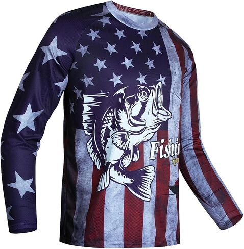 JPOJPO Mens Fishing Shirt Long Sleeve, Fishing Jerseys Fish Tshirts - Breathable, Cooling, Light-Weight in Saudi Arabia