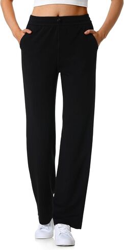 Turnhier Womens Straight Leg Sweatpants High Waisted Athletic Workout Sweat Pants Casual Joggers Lounge Pants with Pockets in Kuwait