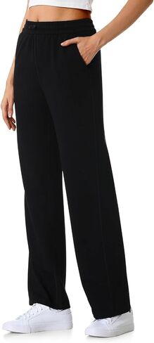 Turnhier Womens Straight Leg Sweatpants High Waisted Athletic Workout Sweat Pants Casual Joggers Lounge Pants with Pockets in Kuwait