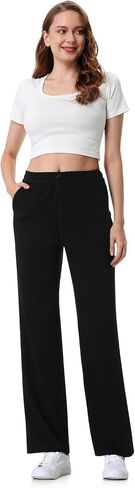 Turnhier Womens Straight Leg Sweatpants High Waisted Athletic Workout Sweat Pants Casual Joggers Lounge Pants with Pockets in Kuwait