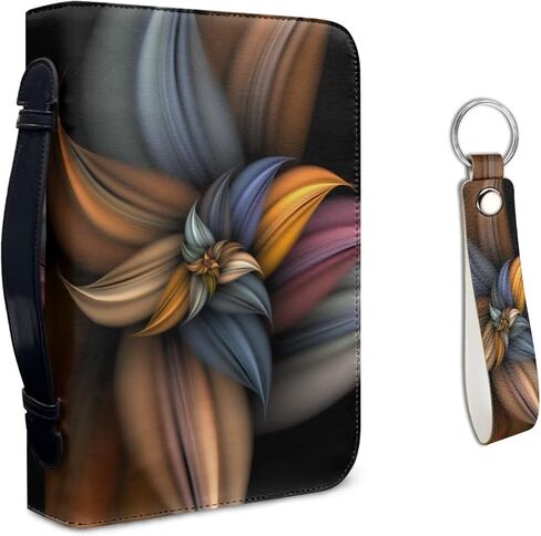 Kuiaobaty Flower Print Leather Bible Covers with Matched Leather Keychain Bible Case with Handle Large Protective Carrying Bible Cover Bag for Women Men Kids Tote Organizer for Bible Books Tablet in Kuwait