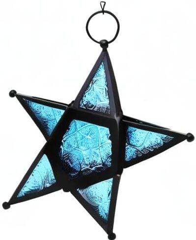 فوانيس شموع على شكل نجمة معلقة من Vela Lanterns، كهرمان، مجموعة من قطعتين in Kuwait