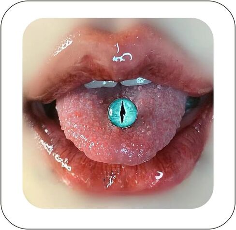 14G Titanium Tongue Rings Dainty Eyes Tongue Rings Hypoallergenic Tongue Piercing Jewelry Lip Stud for Cartilage/Tragus/Helix/Conch/Nose/Lip in Kuwait