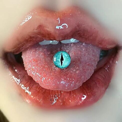 14G Titanium Tongue Rings Dainty Eyes Tongue Rings Hypoallergenic Tongue Piercing Jewelry Lip Stud for Cartilage/Tragus/Helix/Conch/Nose/Lip in Kuwait