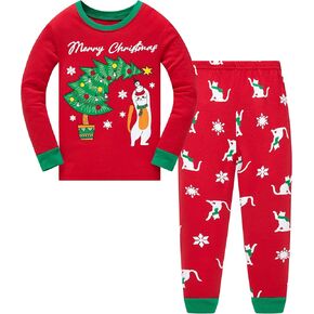 Akyzic Little Girls Pajamas Sets Baby Girl 2Pcs 100% Cotton Pjs Kids Long Sleeve Sleepwear