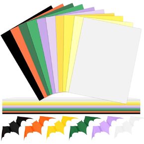 100 ورقة من ورق البطاقات الملونة للهالوين، مقاس 8.5 × 11 بوصة، أوراق قصاصات متنوعة باللون الأخضر والبرتقالي والأرجواني لعيد الهالوين للوازم المنزلية والمكتبية المدرسية، 65 رطلًا in Kuwait