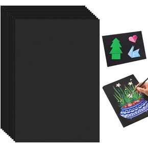50 Sheets Black Cardstock Paper, BetterJonny 230g Thick Paper Cardstock Blank Heavy Cards Black Thick Paper Cardstock Blank DIY Crafts Cards Making for Heavy-Duty Printers, Stickers, Card Making