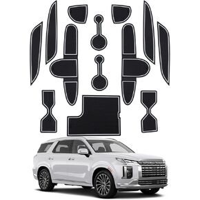 SHAOHAO for 2024 2025 Hyundai Palisade Door Slot Mats 2025 Palisade Cup Holder Insert 2023 2024 2025 Hyundai Palisade SE/SEL/XRT/Limited/Calligraphy Console Mat Palisade 2023 2024 2025 Accessories Mat