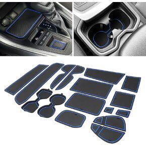 for Toyota RAV4 Accessories 2025 2024 2023 2022 2021 2020 2019 and 2021-2025 RAV4 Prime Custom Fit Cup Holder Center Console and Door Pockets Mat Pad (16Pcs Set, Black Trim)