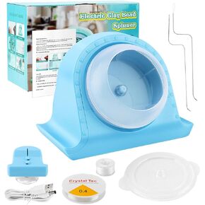 QWLWBU حبة سبينر، سبينر حبة الطين لسهولة صنع المجوهرات، USB حبة سبينر الكهربائية مع 2 إبر منحنية، سبينر كهربائي سريع الديكور للمجوهرات DIY والأساور والقلائد in Kuwait