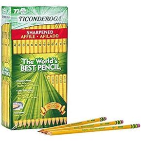 6 x 12 Pack Dixon Ticonderoga #2 Pencils PRE-Sharpened (72 Pencils)