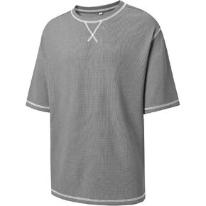 DEOLAX Mens T-Shirts Men‘s Loose Fit Athletic T-Shirts Crew Neck Outdoor Workout Mens Tops Fashion Soild Mens Tee in Kuwait