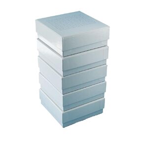 LUERFLE 100 Well Cardboard Freezer Box with Pre-Assembled Compartments Pack of 5