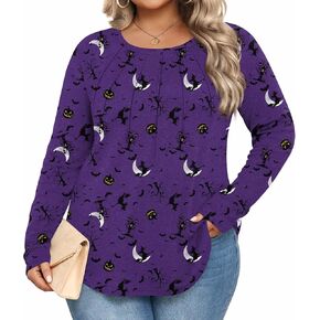 Anymiss Fall Plus Size Tops for Women 2024 Winter Sweaters Trendy Long sleeve Crew Neck Tshirts in Kuwait