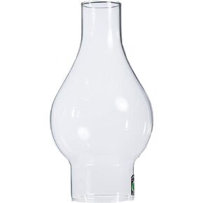 B&P Lamp® 3 Inch by 9 1/4 Inch Clear Diana Style Decorated Glass Lamp Chimney for Vintage and Antique Style Lamps