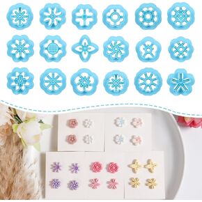Mini Polymer Clay Cutters - 18 Pcs Clay Cutters for Polymer Clay Jewelry, Daisy Flower Polymer Clay Jewelry Cutters, Small Stud Earrings Polymer Clay Cutters, Mini Polymer Clay Cutters