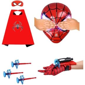 spider toys for boys 4-6，superhero capes for kids and LED Mask - web shooters,Superhero Toy Shooter - Compatible with Superhero Toys