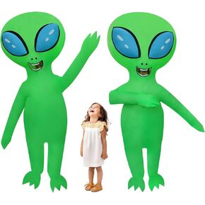 2 Packs Alien Inflatable Costume Halloween Inflatable ET Blow-up Costume Outfit for Adult/Halloween/Canival/Birthday