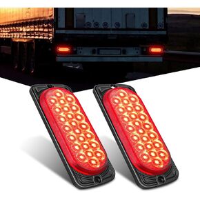 Nilight 5.5 بوصة الألومنيوم الإسكان الذيل ضوء 2 قطعة 24 LED الأحمر تشغيل الفرامل بدوره إشارات علامة ضوء سطح جبل IP67 مقاوم للماء ل 10-30 فولت RV مقطورة تخييم شاحنة حافلة قارب