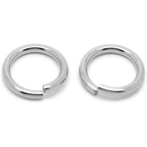 VALYRIA 100pcs Silver Tone Stainless Steel 2mm Open Jump Rings Connectors Jewelry Findings (15mm(5/8"))