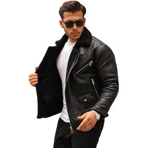 Premium Black Aviator Leather Jacket for Men