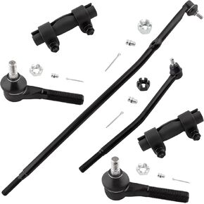BOXI 6pcs Front Outer Tie Rods Inner Center Links Tie Rod Adjusting Sleeves Fit for Ford E-150 Club Wagon 2003-2005 / E-150 Econoline Club Wagon 1992-2002 | Replace DS1288 DS1286 ES3203 ES3342 ES2079S