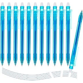 M&G Erasable Gel Pens, 12 Pcs Retractable Erasable Pens Fine Point 0.5mm, Blue Erasable Gel Ink Pens with Comfort Grip, Make Mistakes Disappear for Drawing Writing Planner and Crossword Puzzles