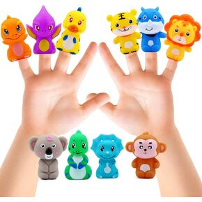 Kakaluote Finger Puppets for Kids, Tiny Hands Toys, Colorful Rubber Finger Puppets, Bath Finger Puppets, Party Favors for Kids, Goodie Bag Fillers, Character Storytelling Puppet Toy for Teaching Show